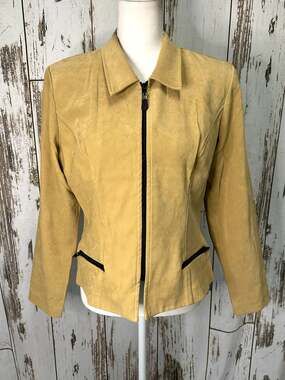 Vintage Positive Attitude Tan Zipup Fitted Jacket